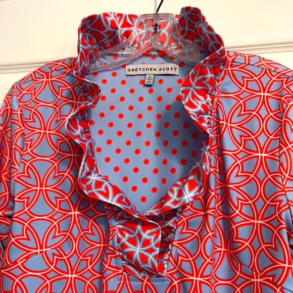 Gretchen Scott 3/4 Sleeve Ruffle Neck Dress - Picture 2 of 5